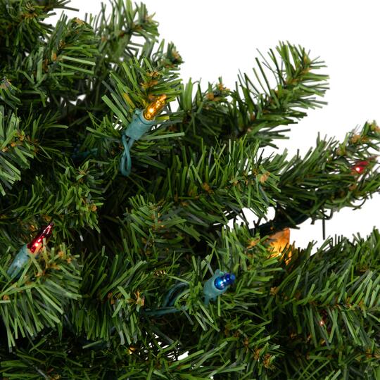 36" Pre-Lit Artificial Christmas Canadian Pine Wreath